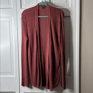 Express Open-Front Waffle Cardigan - Mauve Rose sz M